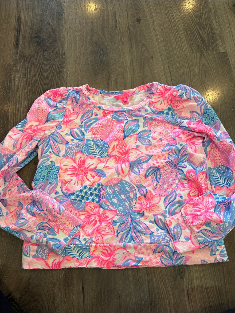 Lilly Pulitzer Pink & Blue Floral Long-Sleeve Pullover
